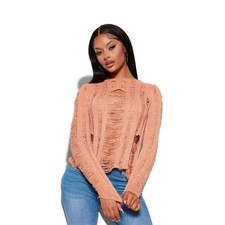 FASHIONNOVA Courtney Destroyed Sweater Women's Size M