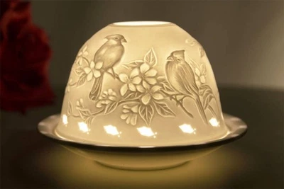 Dome Light 30001 Vögel Teelichthalter Windlicht Dekoration Porzellanteelicht - Bild 1 von 4