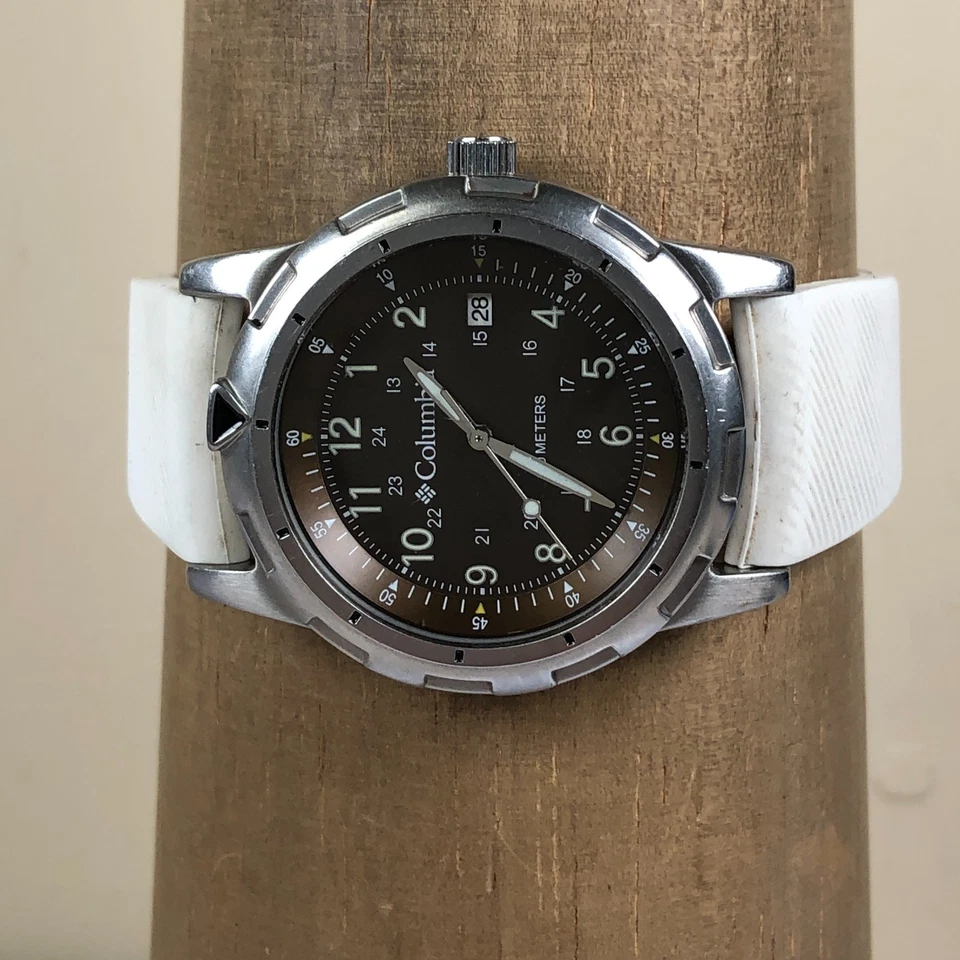 Мужские кварцевые аналоговые часы Columbia CL-7007 Sport Date белый силиконовый ремешок 38 мм 7 дюймов - Изображение 2 из 4