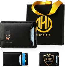 Leather Bat Wallet - Personalized wallet Man Woman, Superhero Mask - Slim Card H