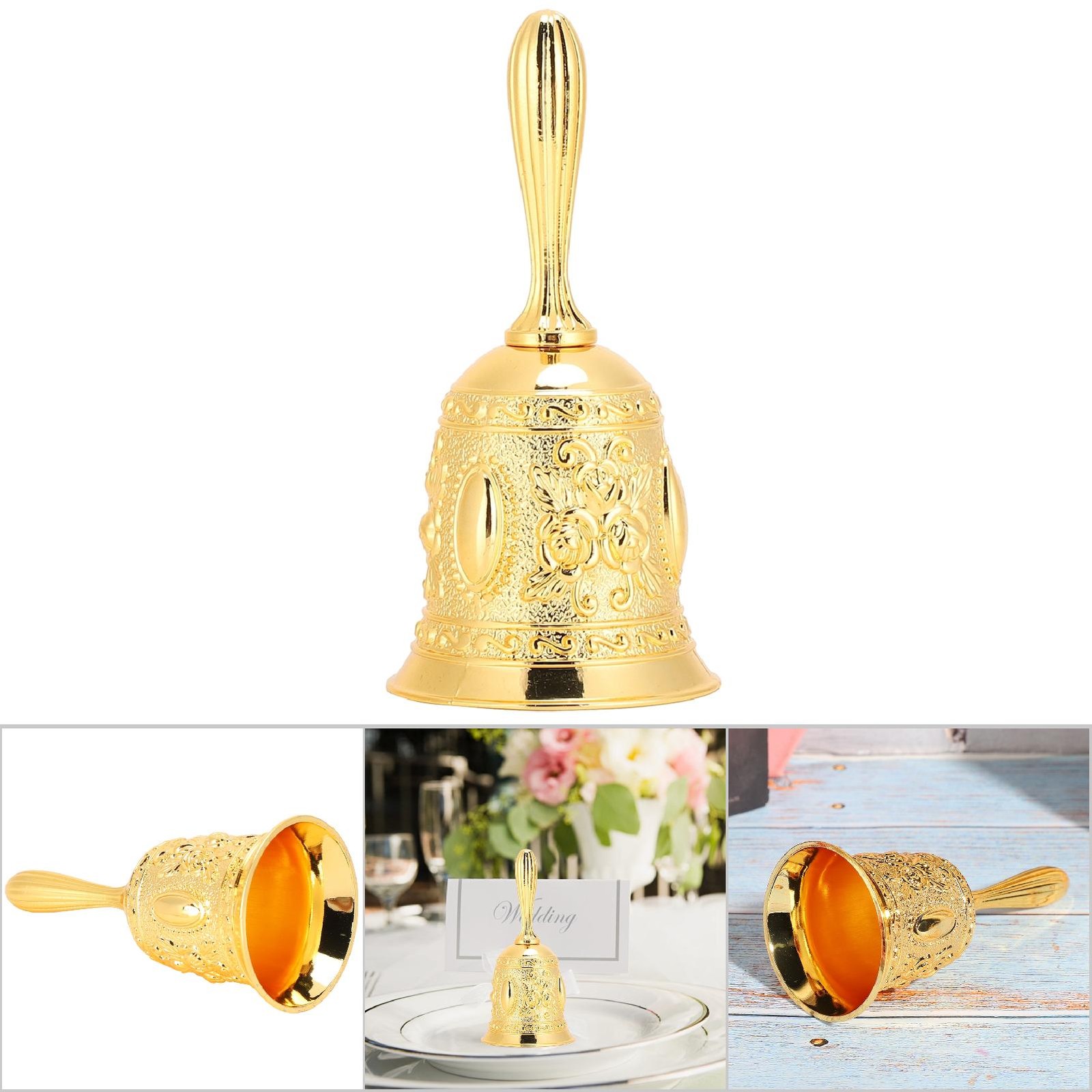 Hand Bell Metal Crafts Innovative Reminder Home Decoration Zinc Alloy Golden Eur