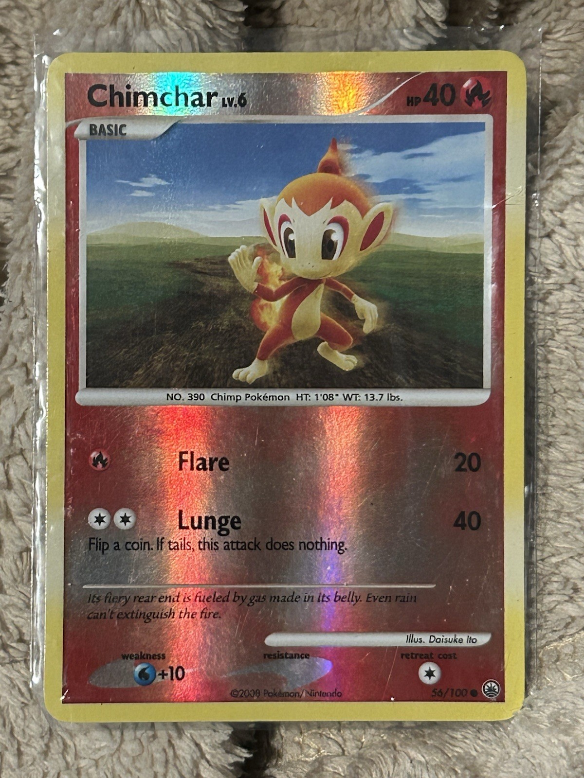 Chimchar 56/100 Majestic Dawn Reverse Holo