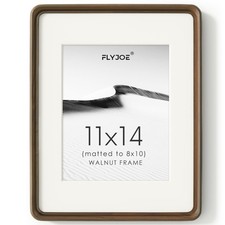 11x14 Picture Frame, USA-Sourced Natural Walnut Wood Photo Frame with Tempere...