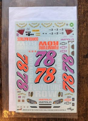 1/25 POWERSLIDE 2010-12 #78 R. SMITH FURNITURE ROW CHEVY IMPALA CoT DECALS