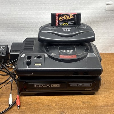Sega Genesis Model 1 'Tower of Power' CD/32X Console and Game Bundle Tested