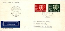 GOLDPATH: Netherlands cover 1962 to USA first day airmail printed CV914_P34