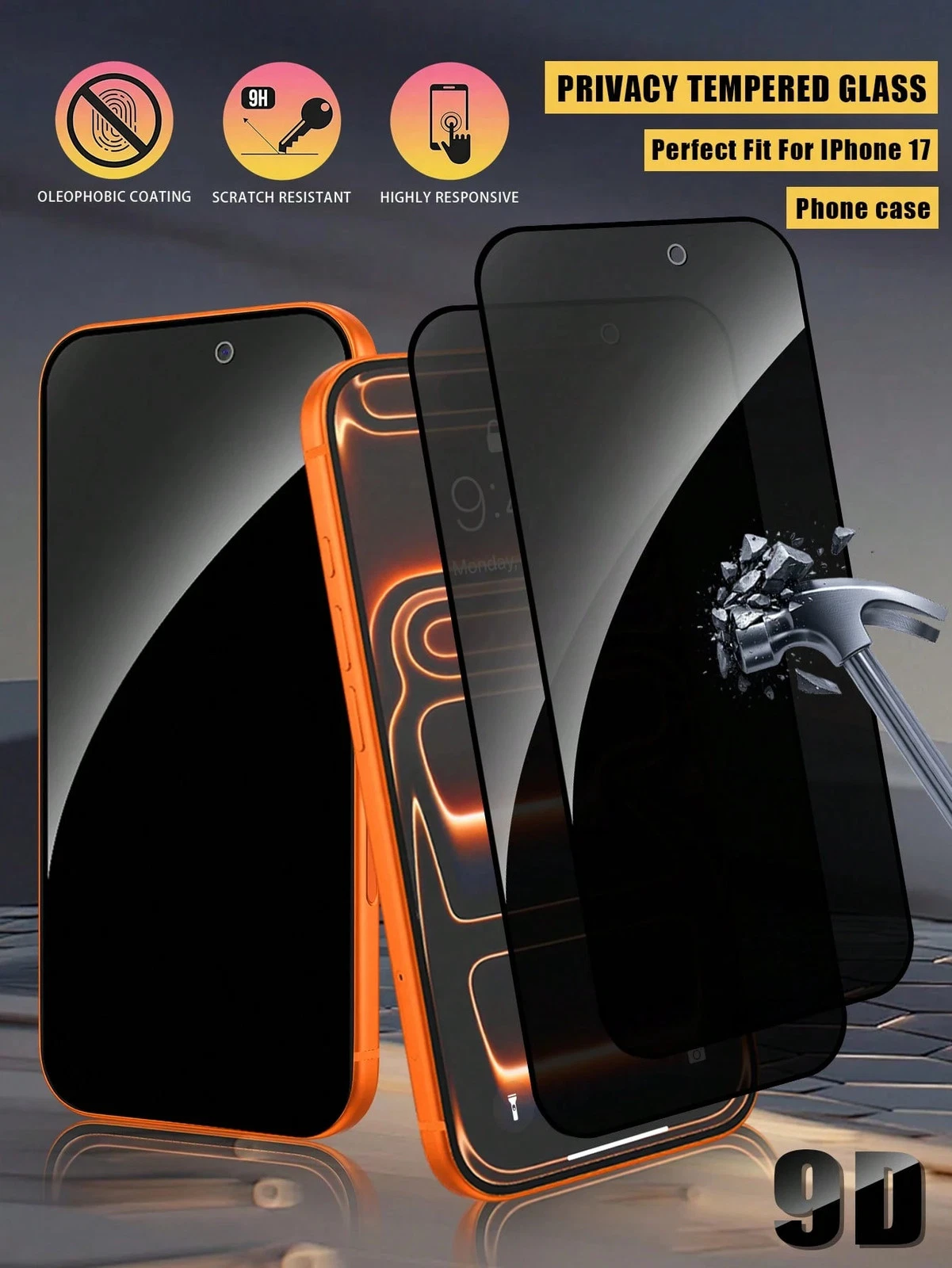 3 Pack Screen Protectors for iPhone 17 Pro Max Privacy and Cheap24