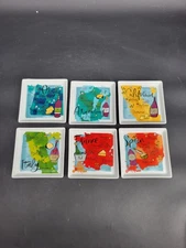 Set of 6 Crate & Barrel Wine Country Square Appetizer / Snack / Cheese Plates 