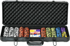 Set Poker Completo Con 500 Fiches, 2 Mazzi Di Carte, 5 Dadi, Pulsanti E Valigett