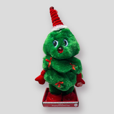 Dandee Vintage Dancing Christmas Tree Animated Light-Up Springy Hat 16'' New
