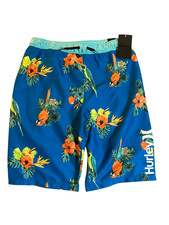 NWT boys Hurley swim trunks board shorts parrot print XL