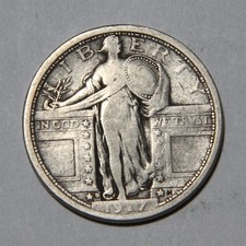 1917-D Type 1 US Standing Liberty Quarter 25c Nice Circ Condition -302-