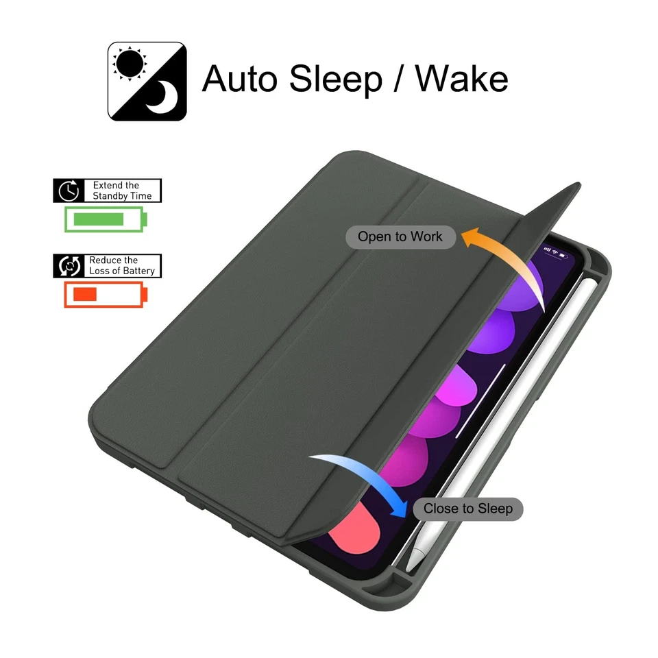 for iPad Mini 7 A17 Pro Case 2024,iPad Mini 6 Case 2021 with Pencil Holder-[S... - Image 4 of 4