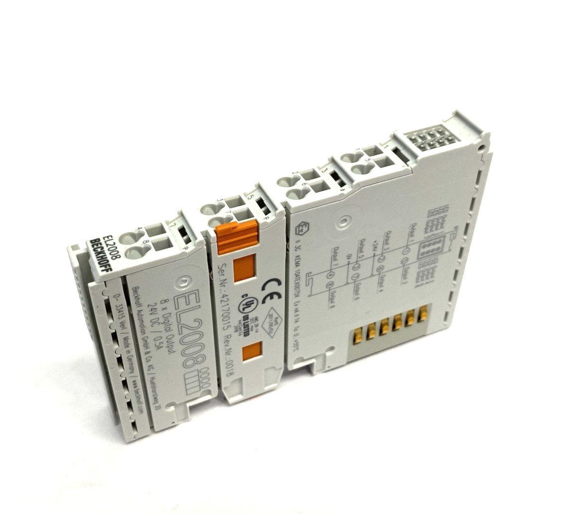 Beckhoff EL2008 EtherCAT Terminal, 8-Channel Digital Output, 24 V DC, 0.5 A