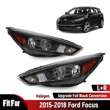 For 2015-2018 Ford Focus Upgrade Black Conversion Halogen Headlights Leftright For 2015-2018 Ford Focus Upgrade Black Conversion Halogen Headlights Leftright