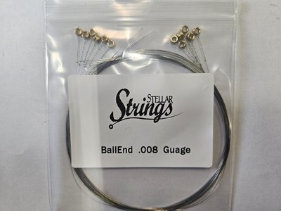 8ga or .008  Plain Steel Guitar Strings 12-Pack Bulk  Made in the USA