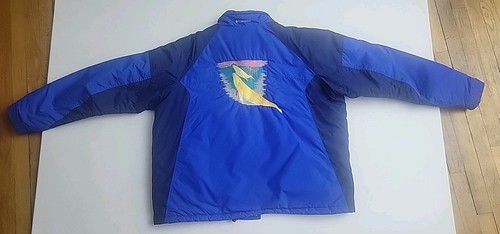 Columbia Jacket Mens XXL Blue On Dark Blue Puffer Coat Custom Whale Embroidered - Afbeelding 5 van 10