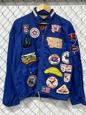 #ad Vintage 70#x27;s Kmart Brand Windbreaker Jacket Radio Ski Patches Size Medium $69.55