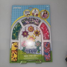 NEW Perler Fused Bead Kit Flower Madness 2000 Beads 8 Projects Materials Incl 6
