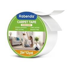 Rabenda Double Sided Carpet Tape - 2 Inch x 12 Yards 2Inch x 12 Yards, White