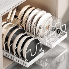 pots and pans organizer under White vertical pull-out, black
