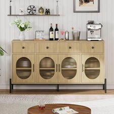 Sideboard Buffet Cabinet with Door & Drawer ,Large Wooden Storage Cabinet Modern