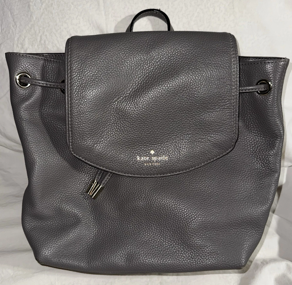 NWOT Kate Spade mulberry street small breezy Black Pebbled Leather flap Backpack Kate Spade Leather backpack black | Mercari main image 3