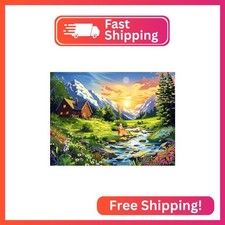dlebay Diamond Art Kits for Adults,Sunset Diamond Painting Kits for Adults,5d Di