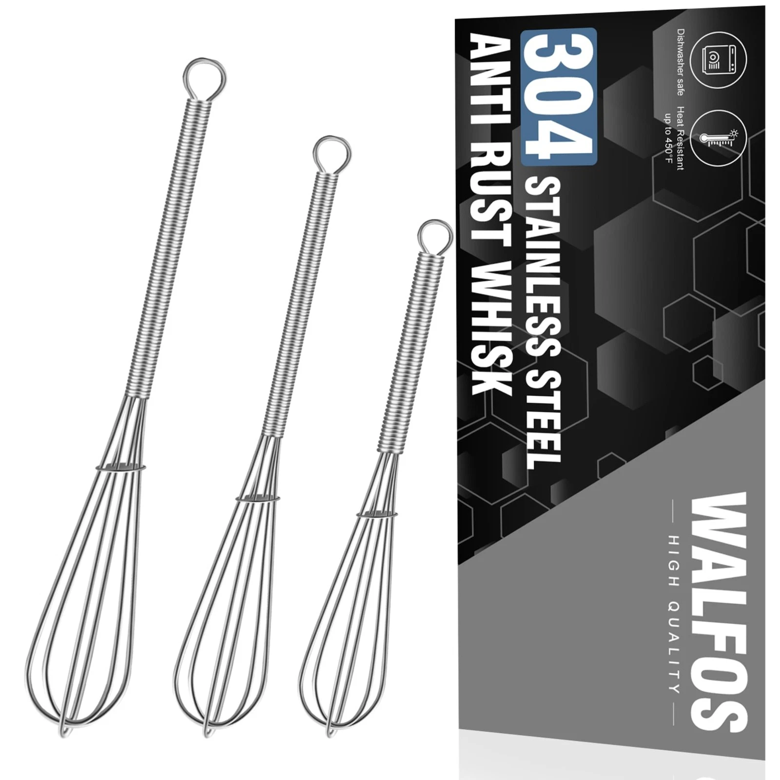 Mini Whisk,304 Anti-Rust Small whisk,Sturdy Stainless Steel Wire Tiny Whisks ...