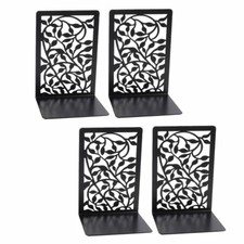 2 Pairs Decorative Heavy Duty Metal Bookends Book Ends 6.7'' Office Stationery
