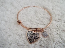 Rose-Goldtone Family Where Life Begins... Heart Charm Expandable Bracelet