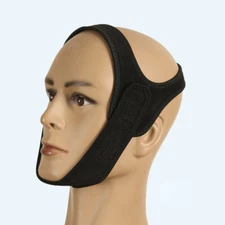 New Black Snore Stop Belt Anti Snoring Cpap Chin Strap Sleep Apnea Jaw Solution