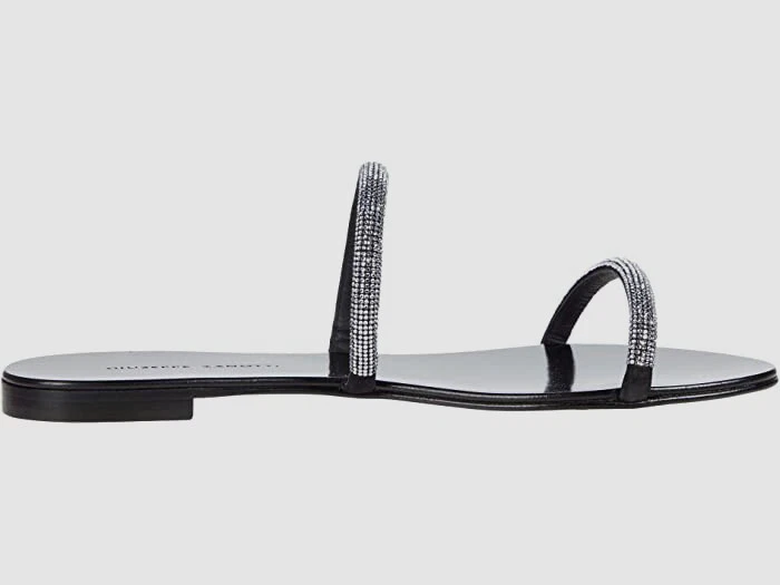 695 Giuseppe Zanotti Women s Black Kanda Crystal Sandal Shoes