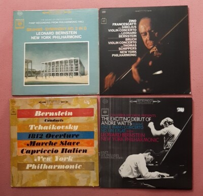 LOT of 4 Leonard Bernstein LP Brahms Symphony No 2, Tchaikovsky 1812 Overture