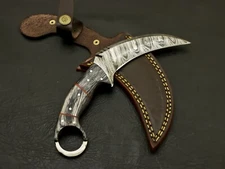 Damascus Steel Custom Handmade Beautiful Karambit Knife Hunting Knives