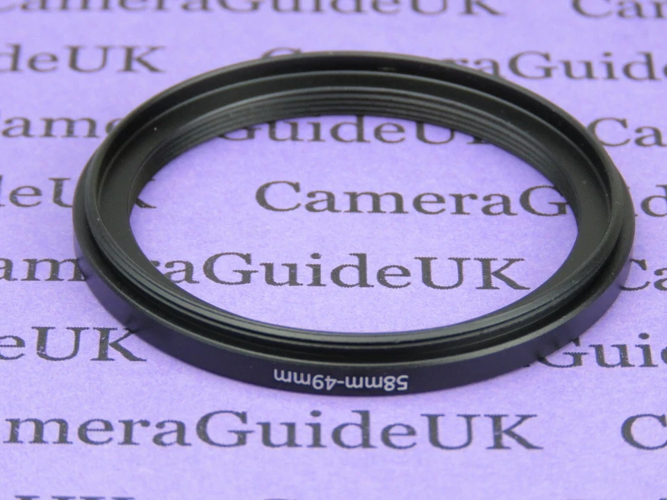 58mm to 49mm Male-Female Stepping Step Down Filter Ring Adapter 58mm-49mm  - Image 2 of 2