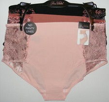 3 Pack Panties Briefs Size L Bonded Seams Laser Side Lace Detail Prima Valentina