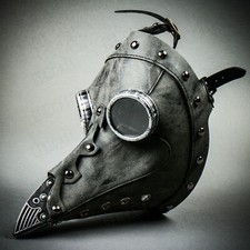 Plague Doctor Costume Mask Steampunk Halloween Masquerade Cosplay Grey Bird Mask