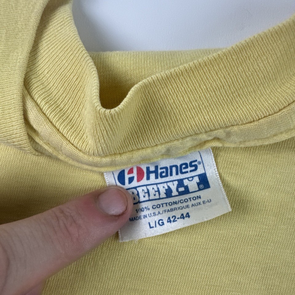 Vintage Yellow Blank Shirt Size Large eBay