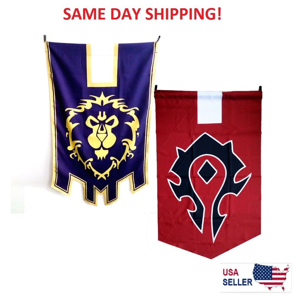 Wow Alliance Banner, Banner Wow Horde, Alliance Flag, Game Banners