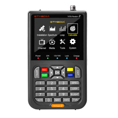 DVB-S2/S2X Digital FTA Sat Finder Satellite Signal Finder Meter 3.5'' LCD w/Bag