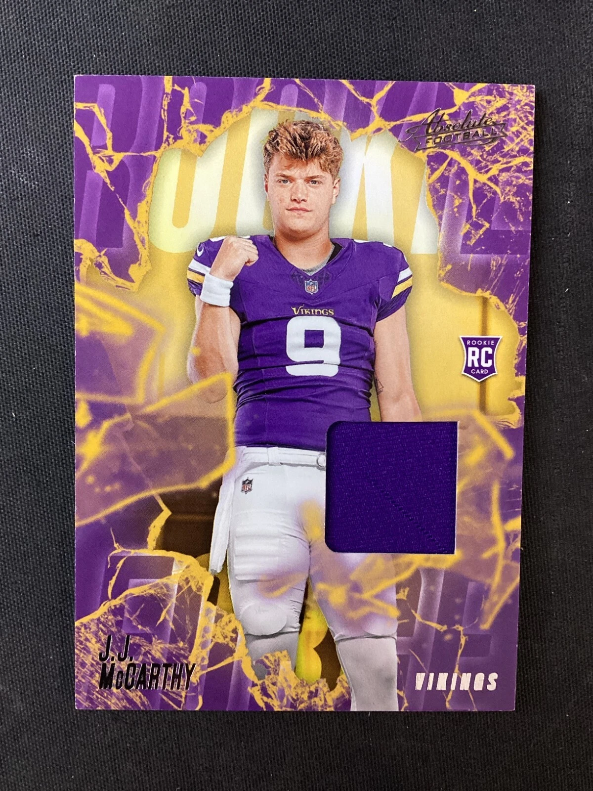 JJ McCarthy Panini Absolute Rookie Force Relics #RFJMY Base