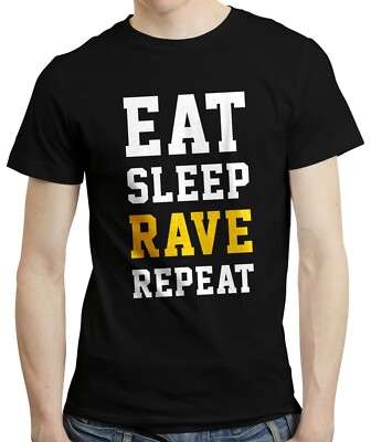 Eat Sleep Rave Repeat - Tee Musik Acid Dance Party Geschenk Geburtstag T-Shirt 