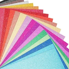40 Sheets 20 Colors Glitter Cardstock, Cricut Paper Cardstock, No-Shed Sparkly