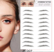 US 4D Hair-like Stick-On Authentic Eyebrow Waterproof Eyebrow Tattoo Sticker ZE7