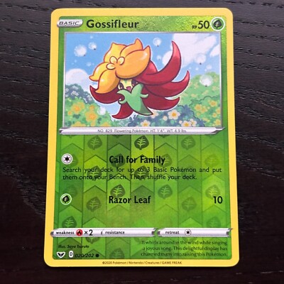 Gossifleur 020/202 Pokemon Sword & Shield Base Set Reverse Holo Common Card  NM