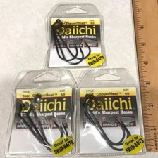 Daiichi 6/0 Swim Bait Hooks CopperHead D62Z Lot 3 Packs - 9 Hooks NEW