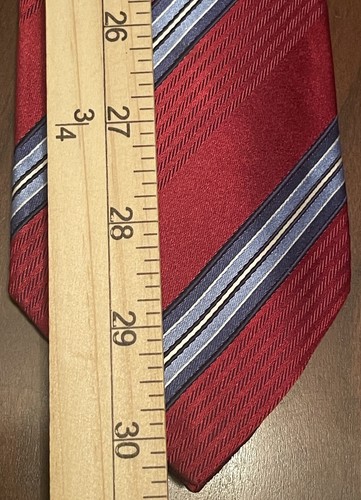 Ermenegildo Zegna Red Blue 100% Silk Men’s Neck Tie Made In Italy - 第 5/9 張圖片