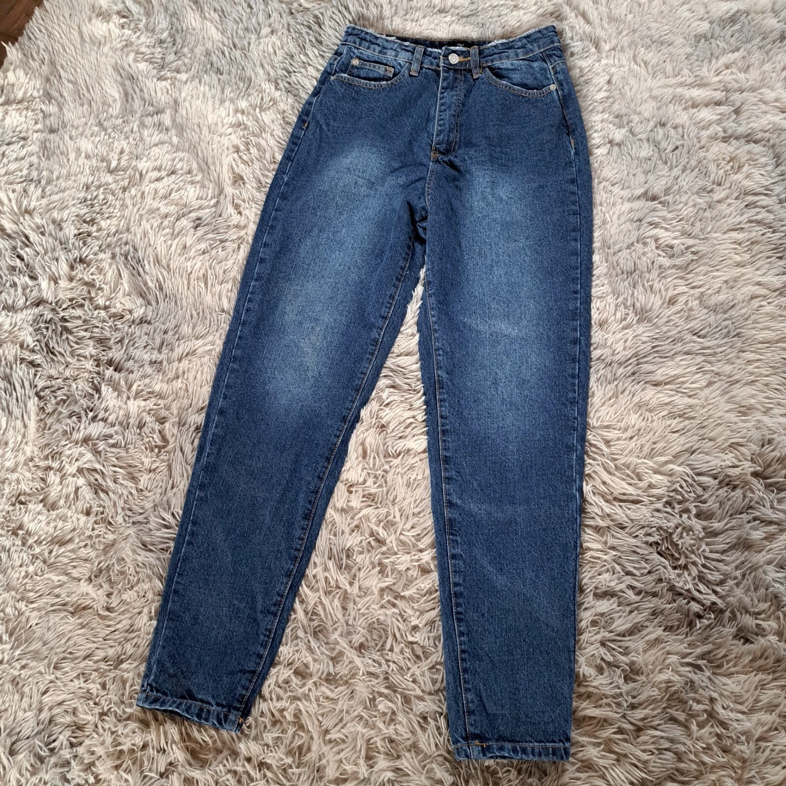 Jeans mamma Missguided Riot High Rise blu scuro uk 10 nuovi con etichette prezzo disponibile £25