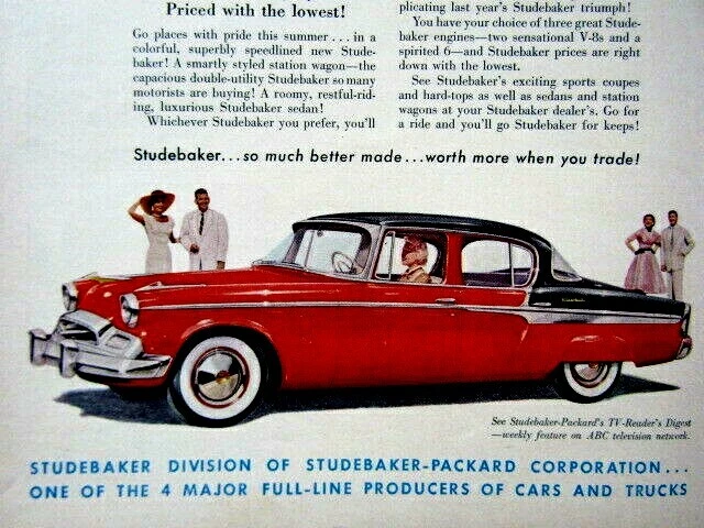 1955 Studebaker Station Wagon & Sedan Vintage Original Print Ad-8.5 x 11" - Image 3 of 4